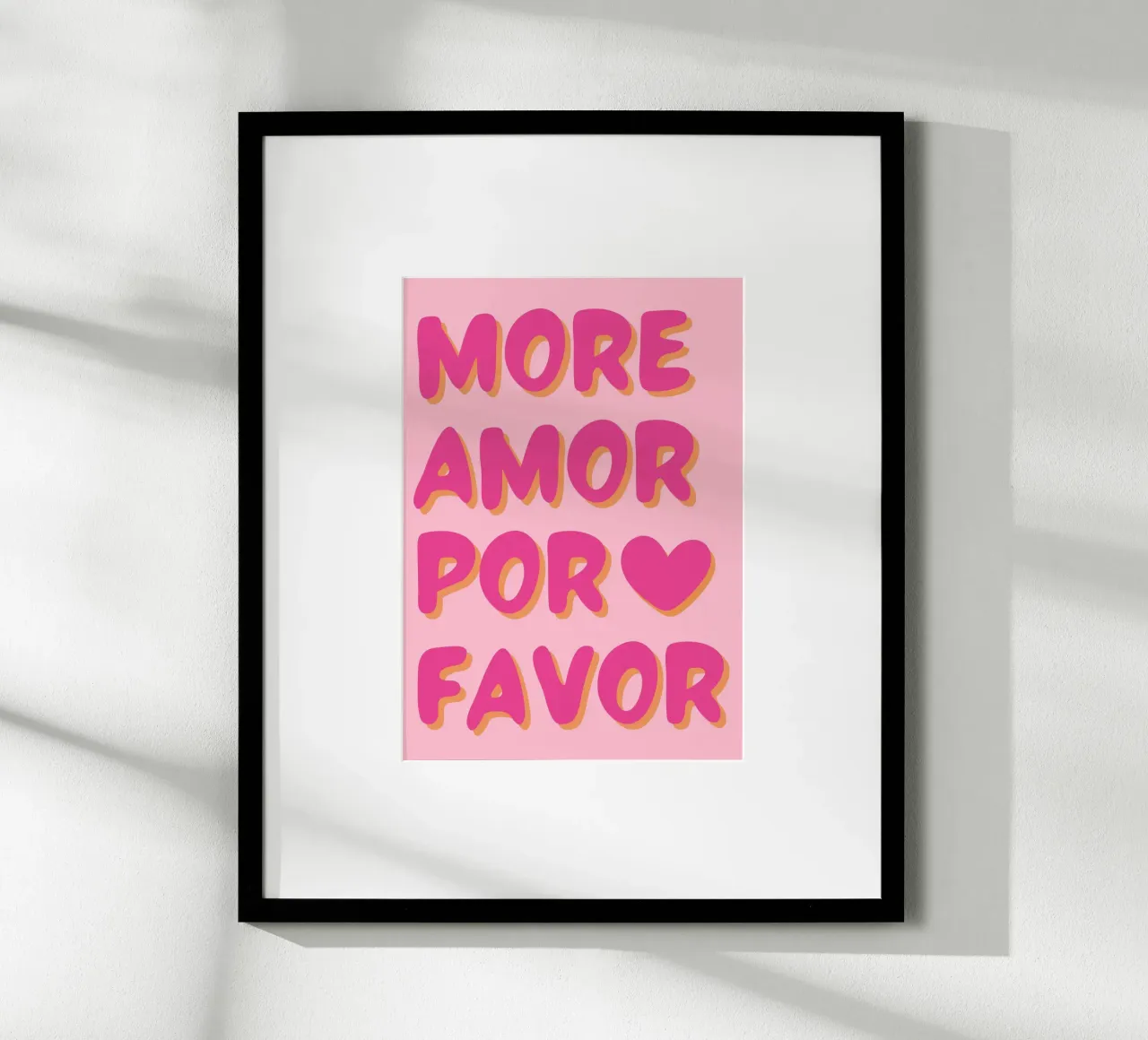 "Mehr Amor Por Favor" Typografie Kunst Poster von pdigitalprints
