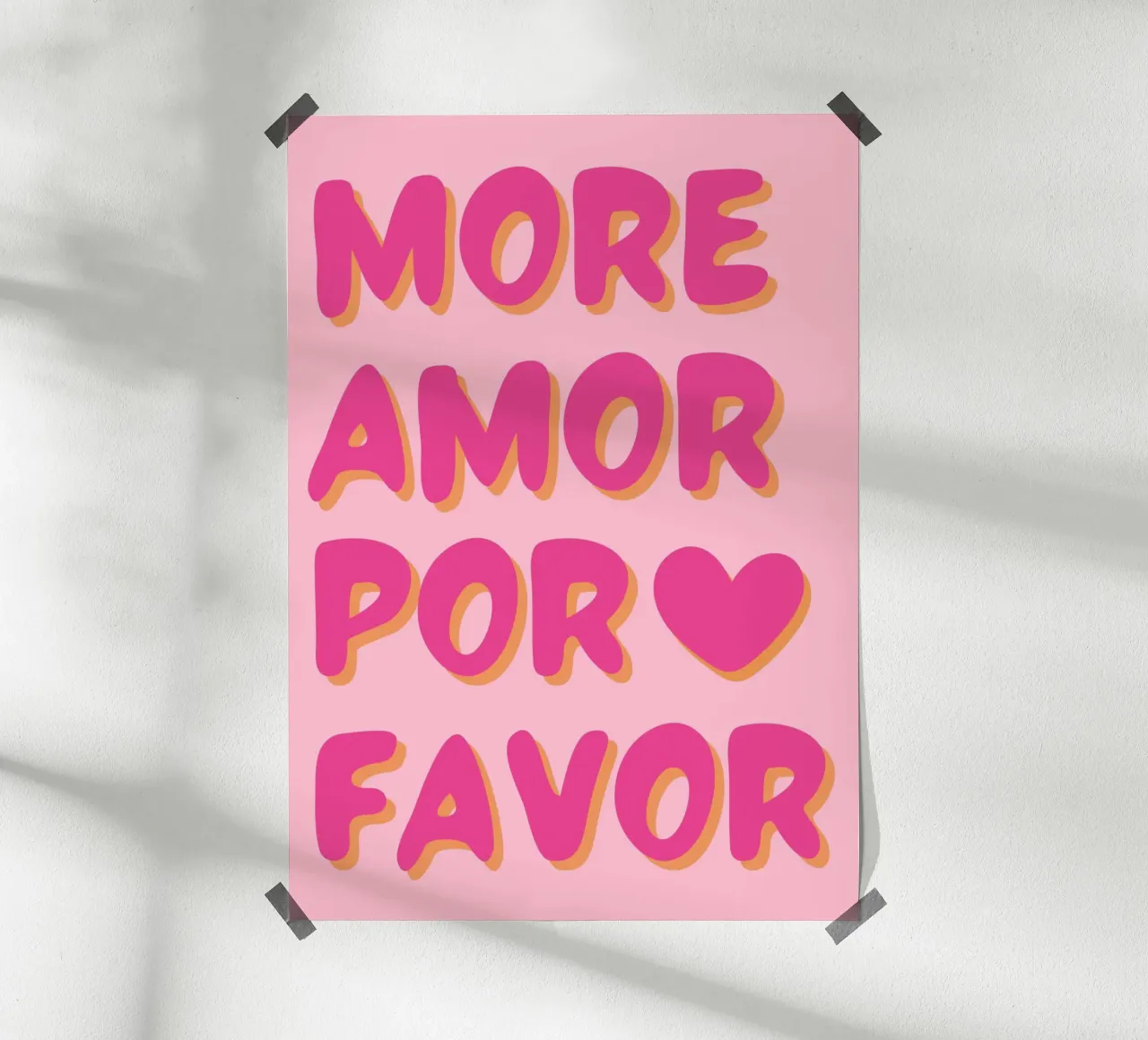 "Mehr Amor Por Favor" Typografie Kunst Poster von pdigitalprints