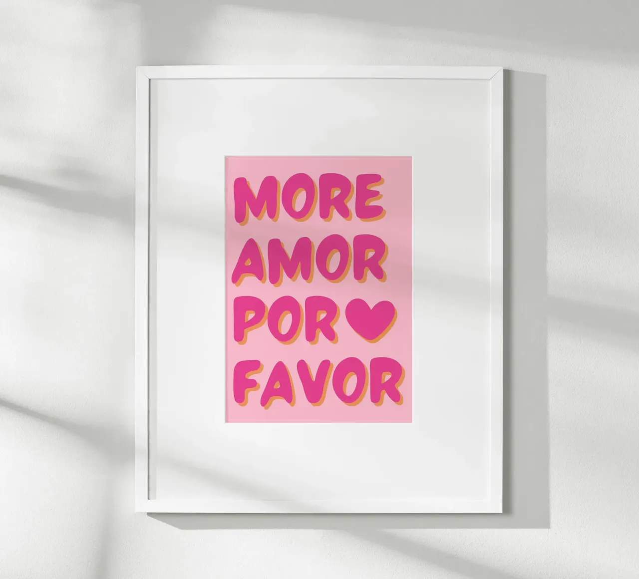 "Mehr Amor Por Favor" Typografie Kunst Poster von pdigitalprints