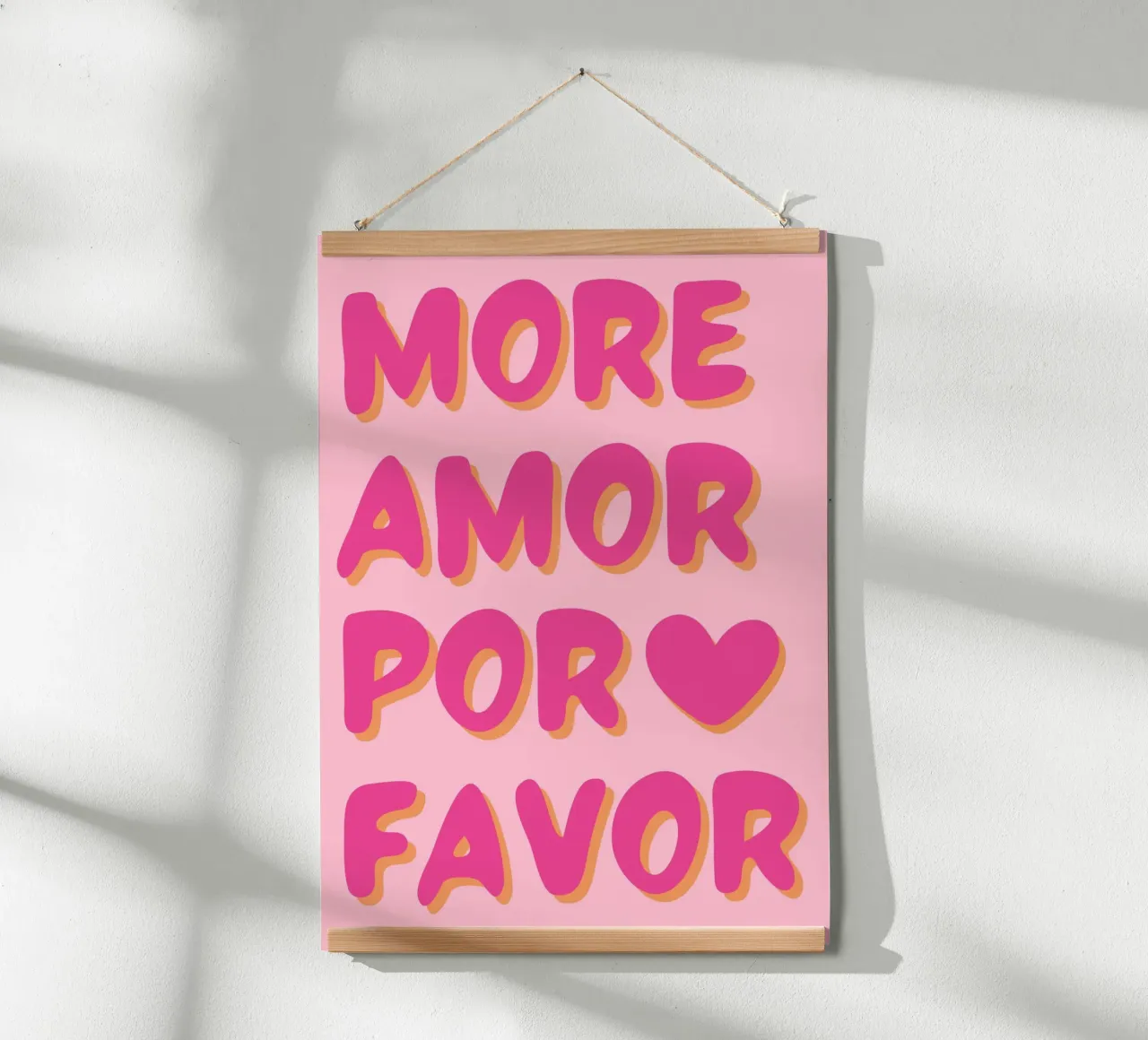 "Mehr Amor Por Favor" Typografie Kunst Poster von pdigitalprints