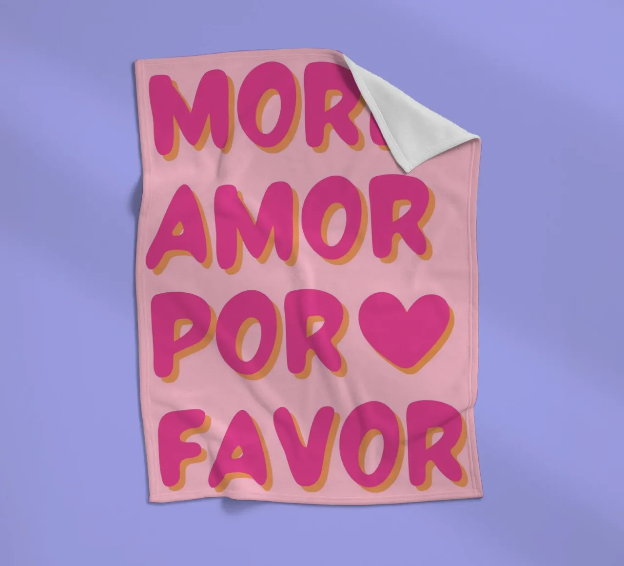 "Mehr Amor Por Favor" Typografie Kunst Fleecedecke von pdigitalprints