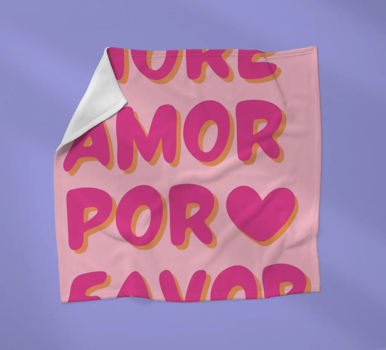 "Mehr Amor Por Favor" Typografie Kunst Fleecedecke von pdigitalprints