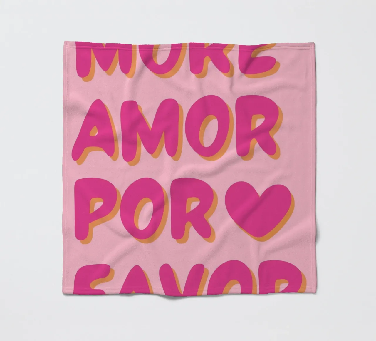"Mehr Amor Por Favor" Typografie Kunst Fleecedecke von pdigitalprints