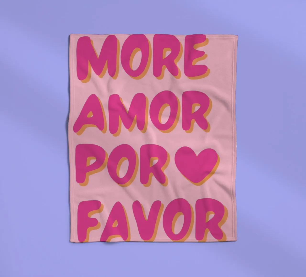 "Mehr Amor Por Favor" Typografie Kunst Fleecedecke von pdigitalprints
