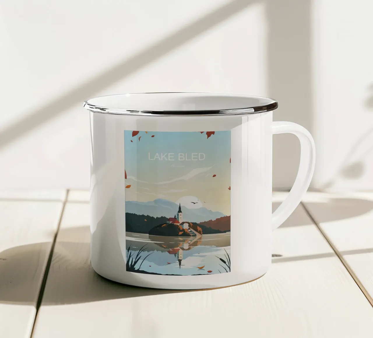 Slovenia, Lago di Bled tazza in smalto da Liliestudio