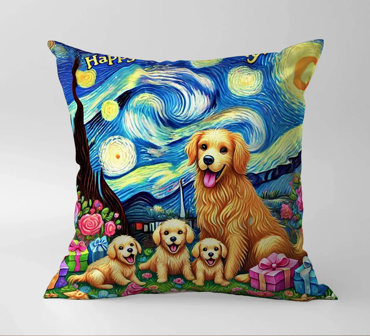 Happy Mother´s Day Puppy Edition cuscino da Vintage Van Gogh