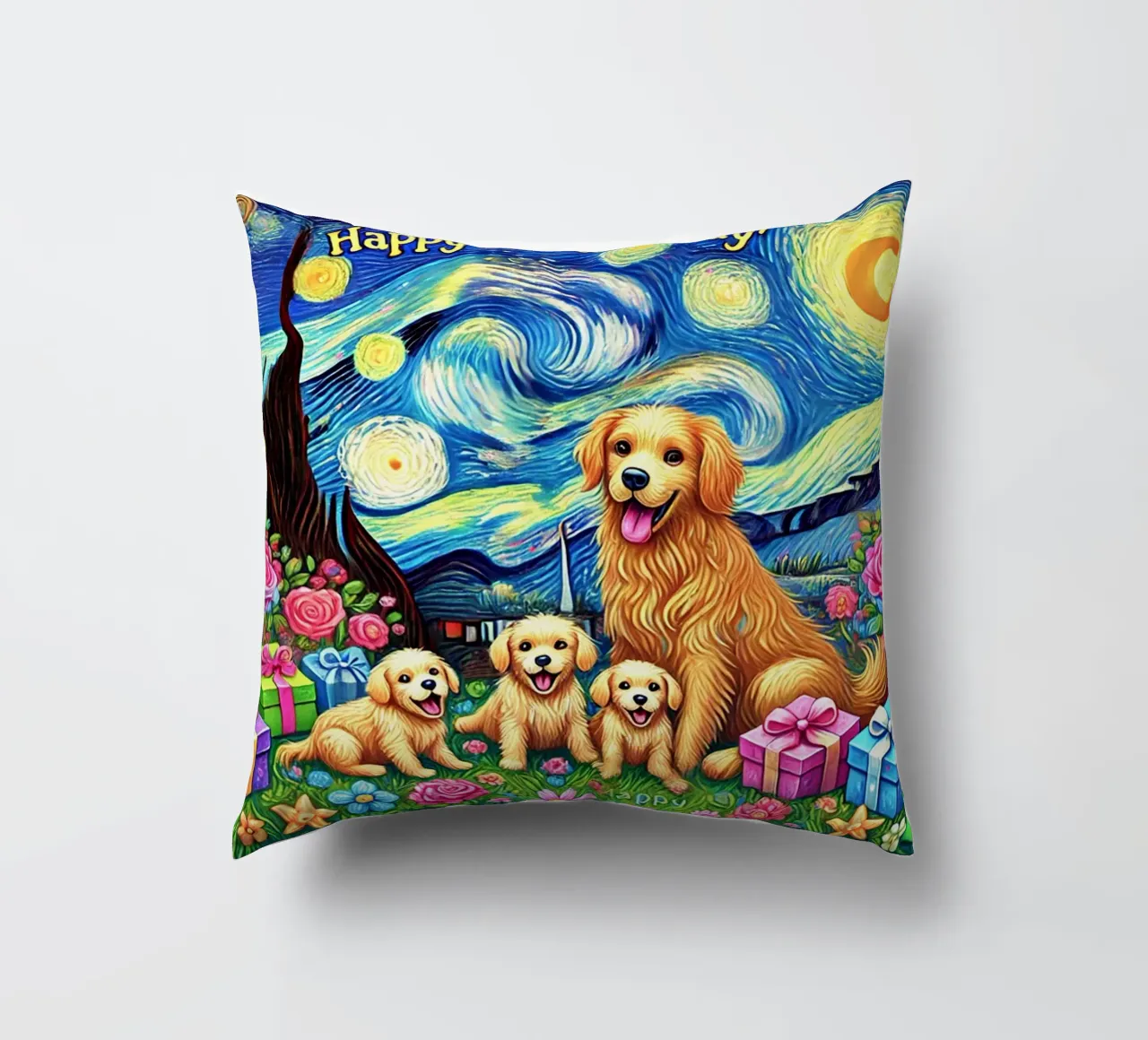 Happy Mother´s Day Puppy Edition cuscino da Vintage Van Gogh