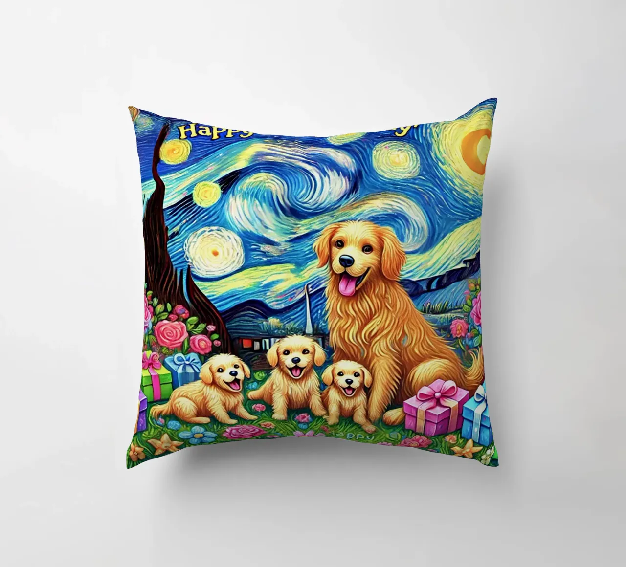 Happy Mother´s Day Puppy Edition cuscino da Vintage Van Gogh