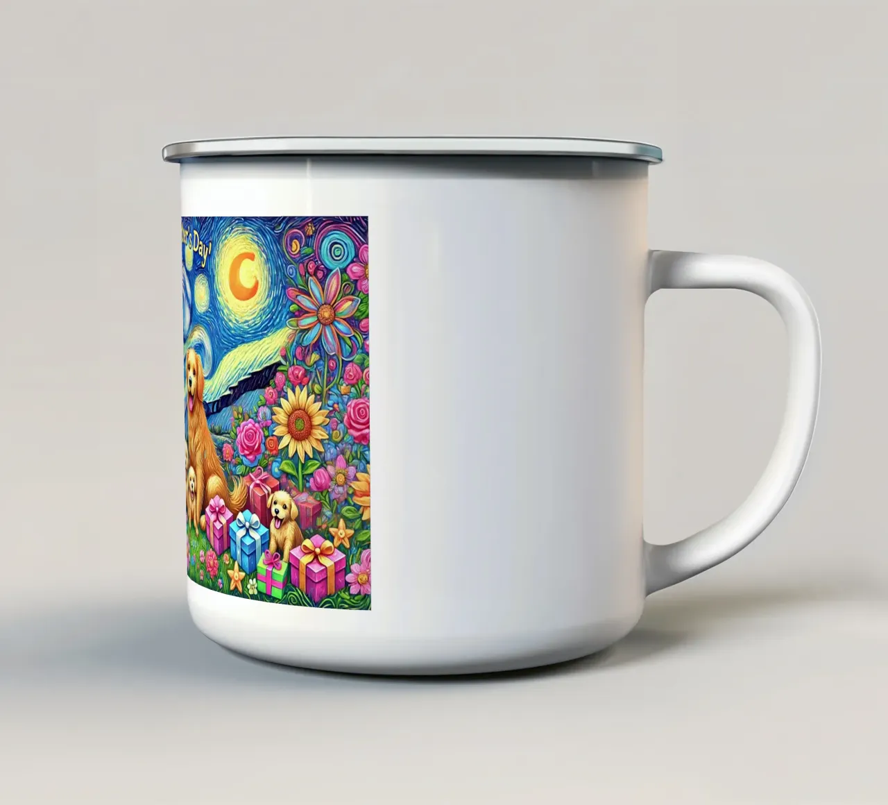 Happy Mother´s Day Puppy Edition tazza in smalto da Vintage Van Gogh