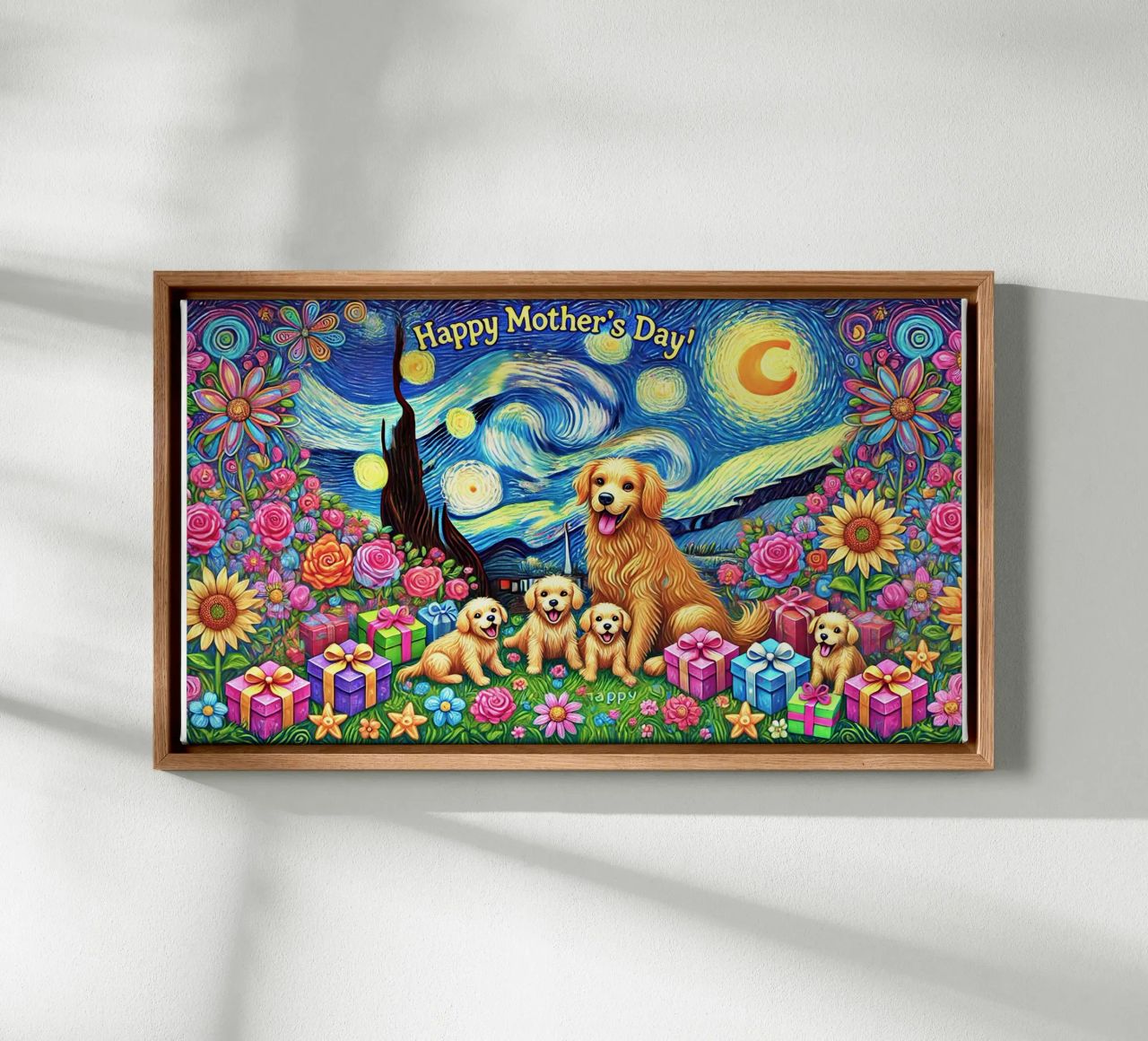 Happy Mother´s Day Puppy Edition Leinwand von Vintage Van Gogh
