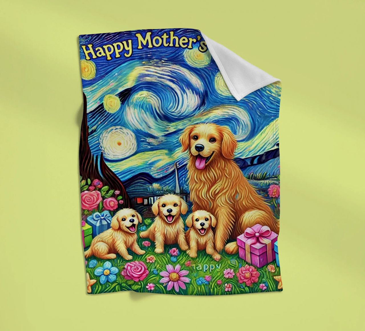 Happy Mother´s Day Puppy Edition coperta in pile da Vintage Van Gogh