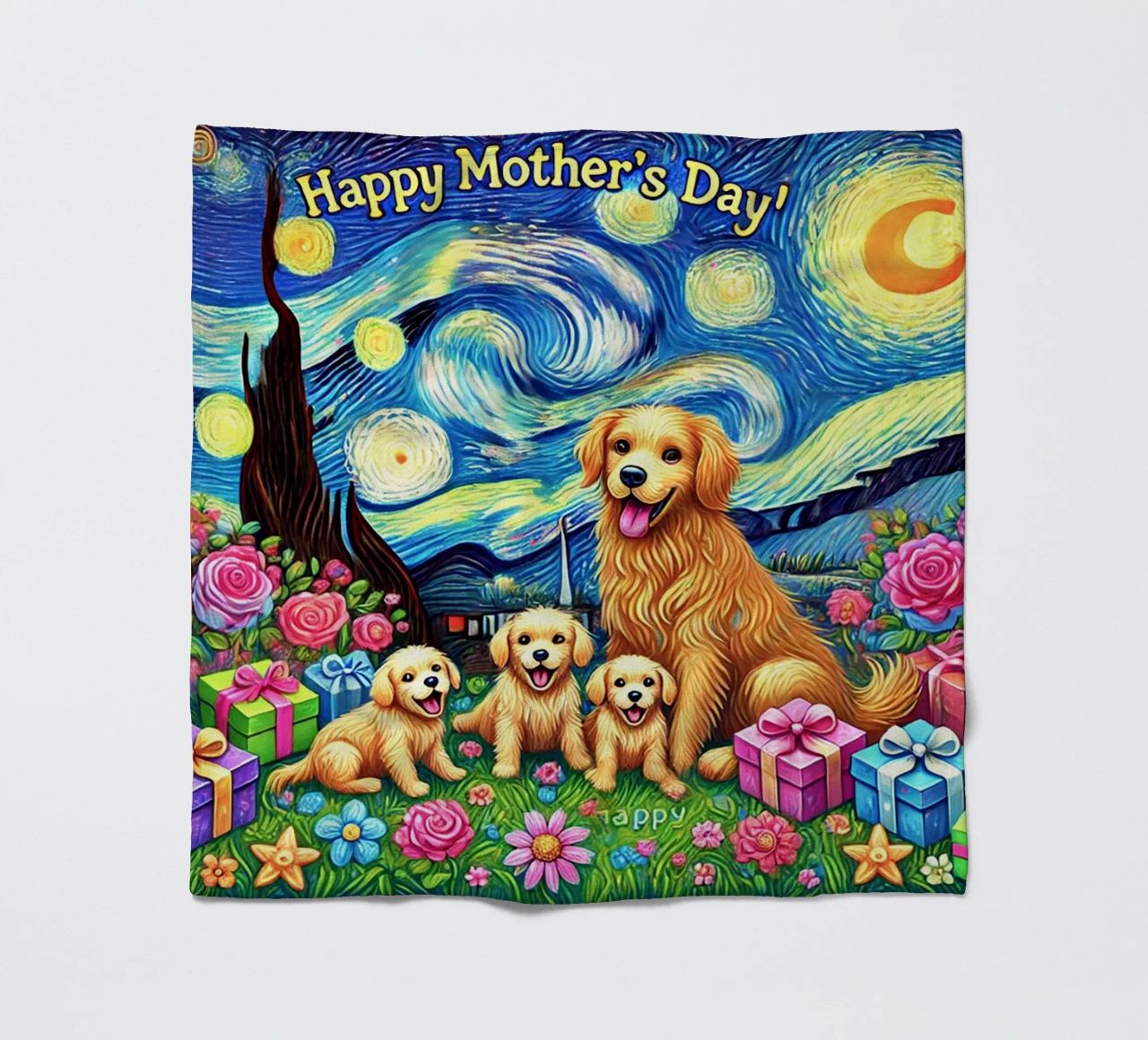 Happy Mother´s Day Puppy Edition coperta in pile da Vintage Van Gogh