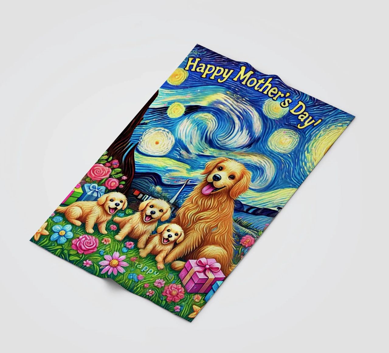 Happy Mother´s Day Puppy Edition coperta in pile da Vintage Van Gogh