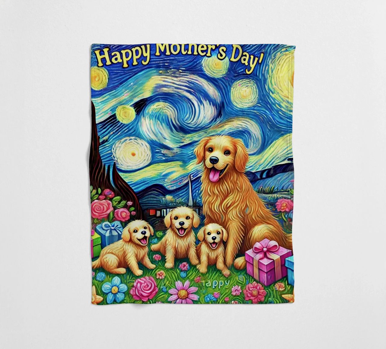 Happy Mother´s Day Puppy Edition coperta in pile da Vintage Van Gogh