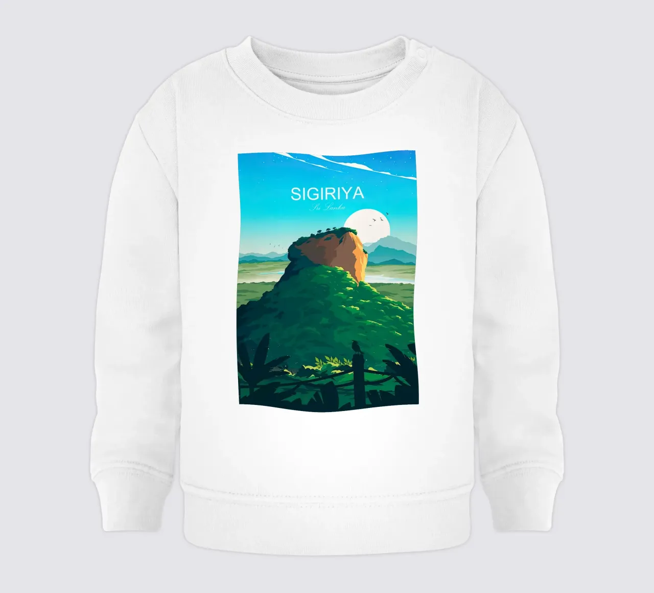 Sri Lanka poster, Sigiriya baby sweatshirt by Liliestudio