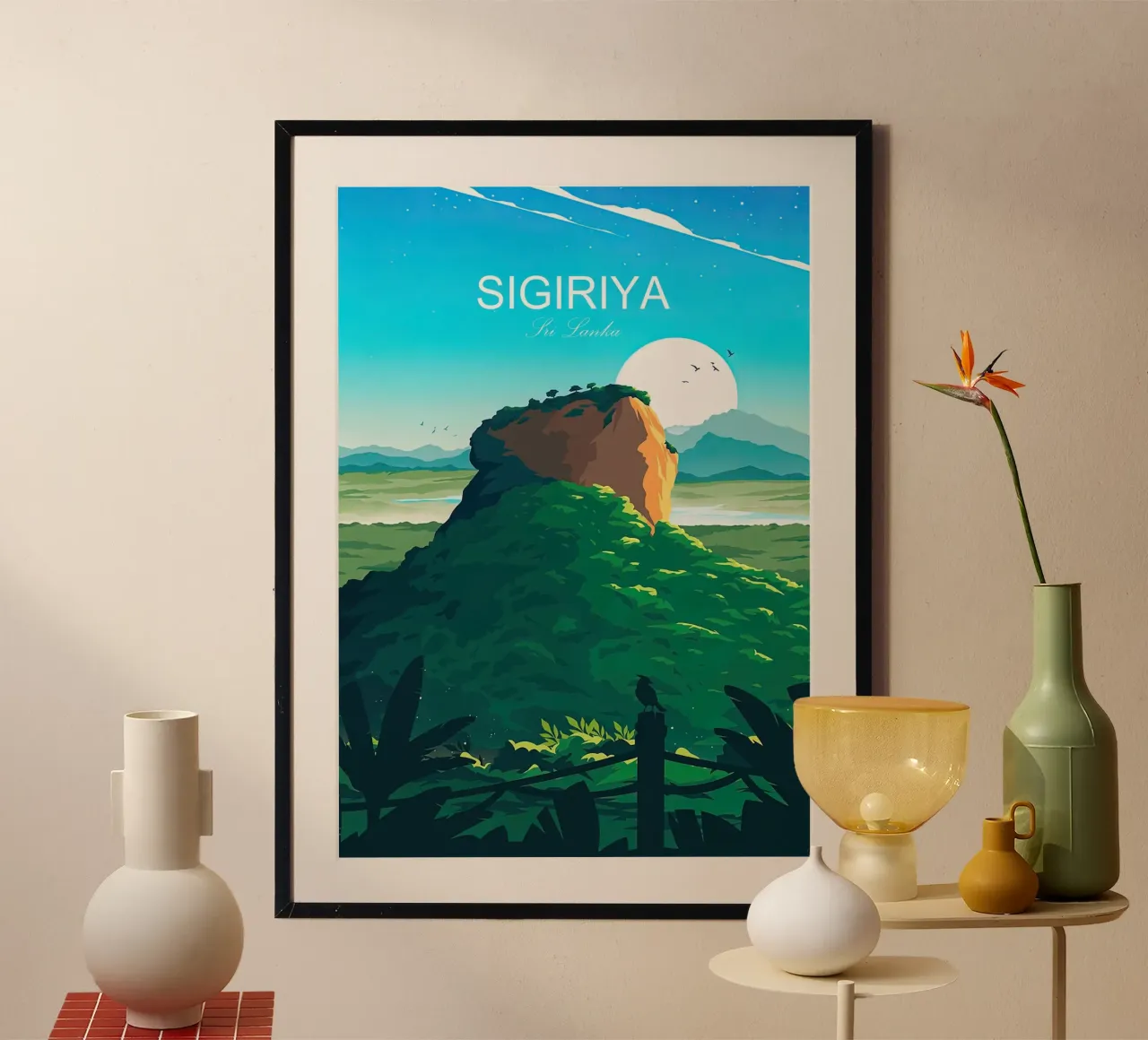 Poster dello Sri Lanka, Sigiriya poster con telaio in plastica da Liliestudio