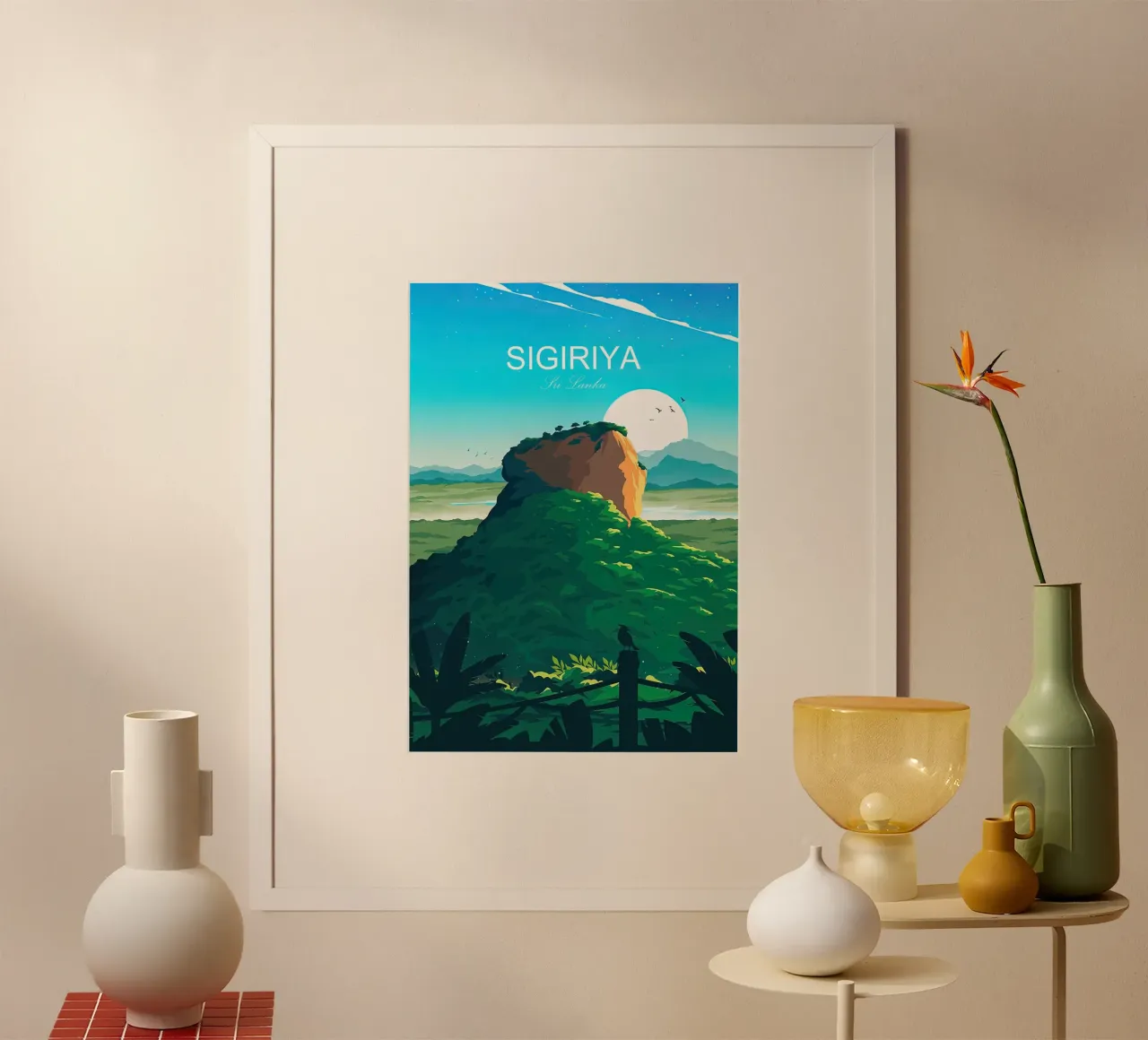 Poster dello Sri Lanka, Sigiriya poster con telaio in plastica da Liliestudio