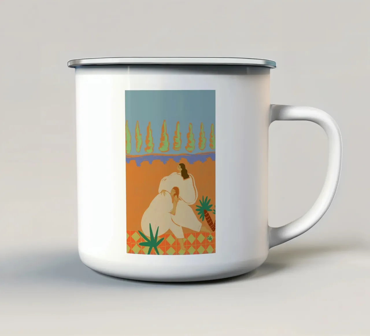 Sisters tazza in smalto da Arty Guava