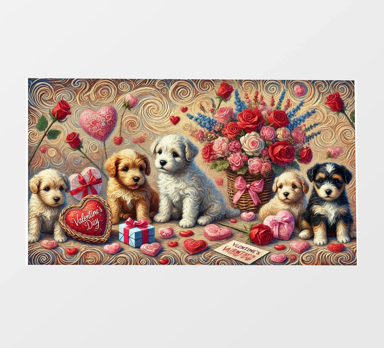 Happy Valentine´s Day Puppy Edition pellicola backlit da Vintage Van Gogh