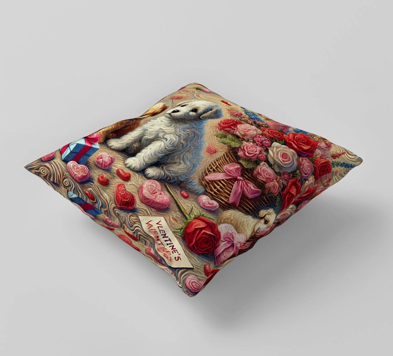Happy Valentine´s Day Puppy Edition cuscino da Vintage Van Gogh