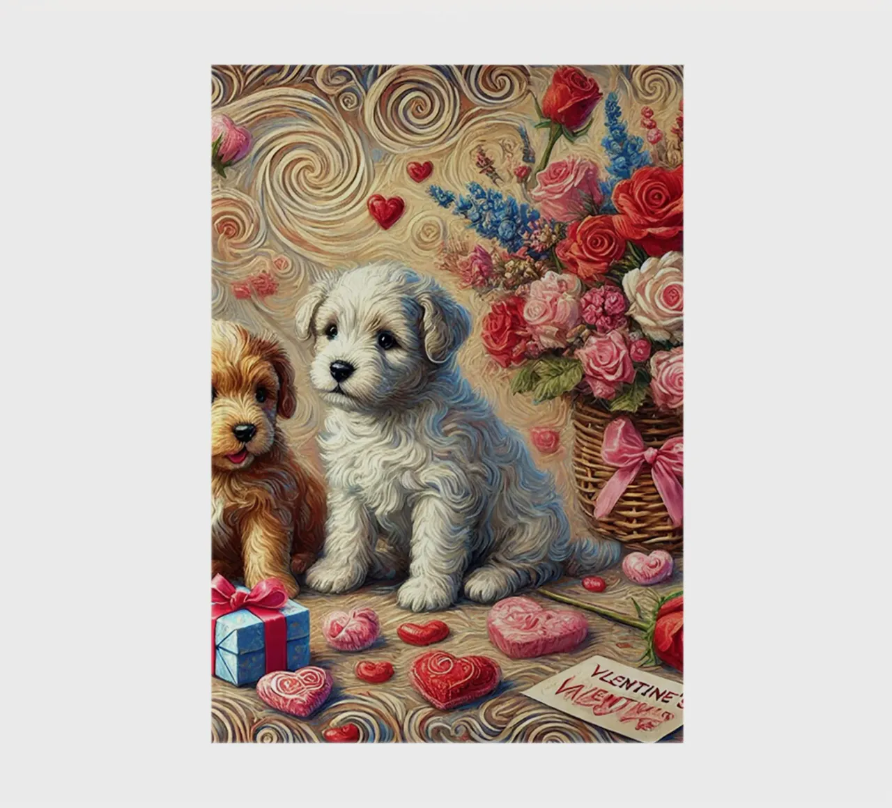 Happy Valentine´s Day Puppy Edition notebook by Vintage Van Gogh