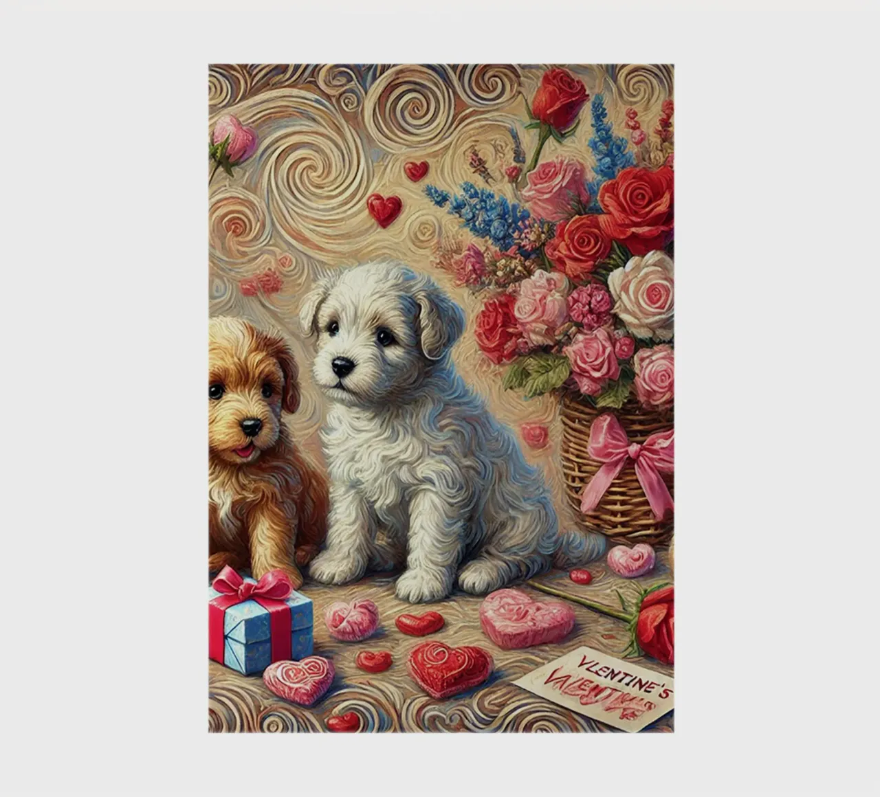 Happy Valentine´s Day Puppy Edition notebook by Vintage Van Gogh
