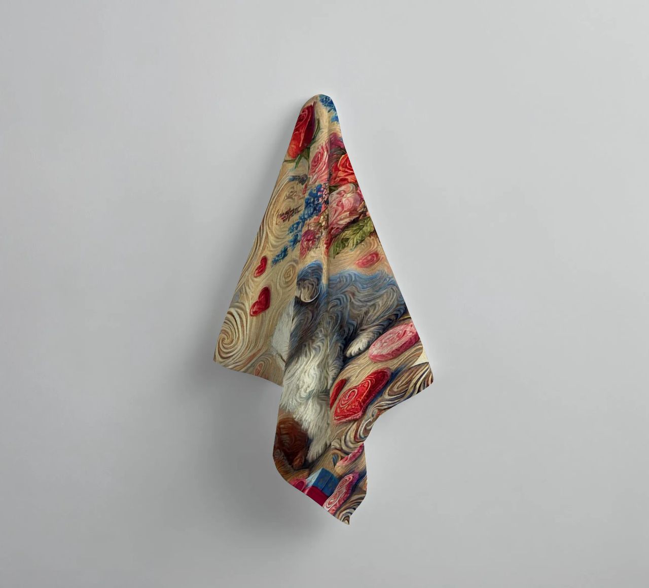 Happy Valentine´s Day Puppy Edition asciugamano da bagno da Vintage Van Gogh