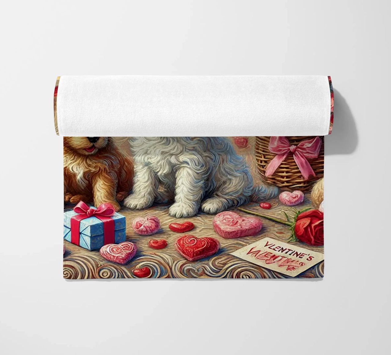 Happy Valentine´s Day Puppy Edition telo mare da Vintage Van Gogh