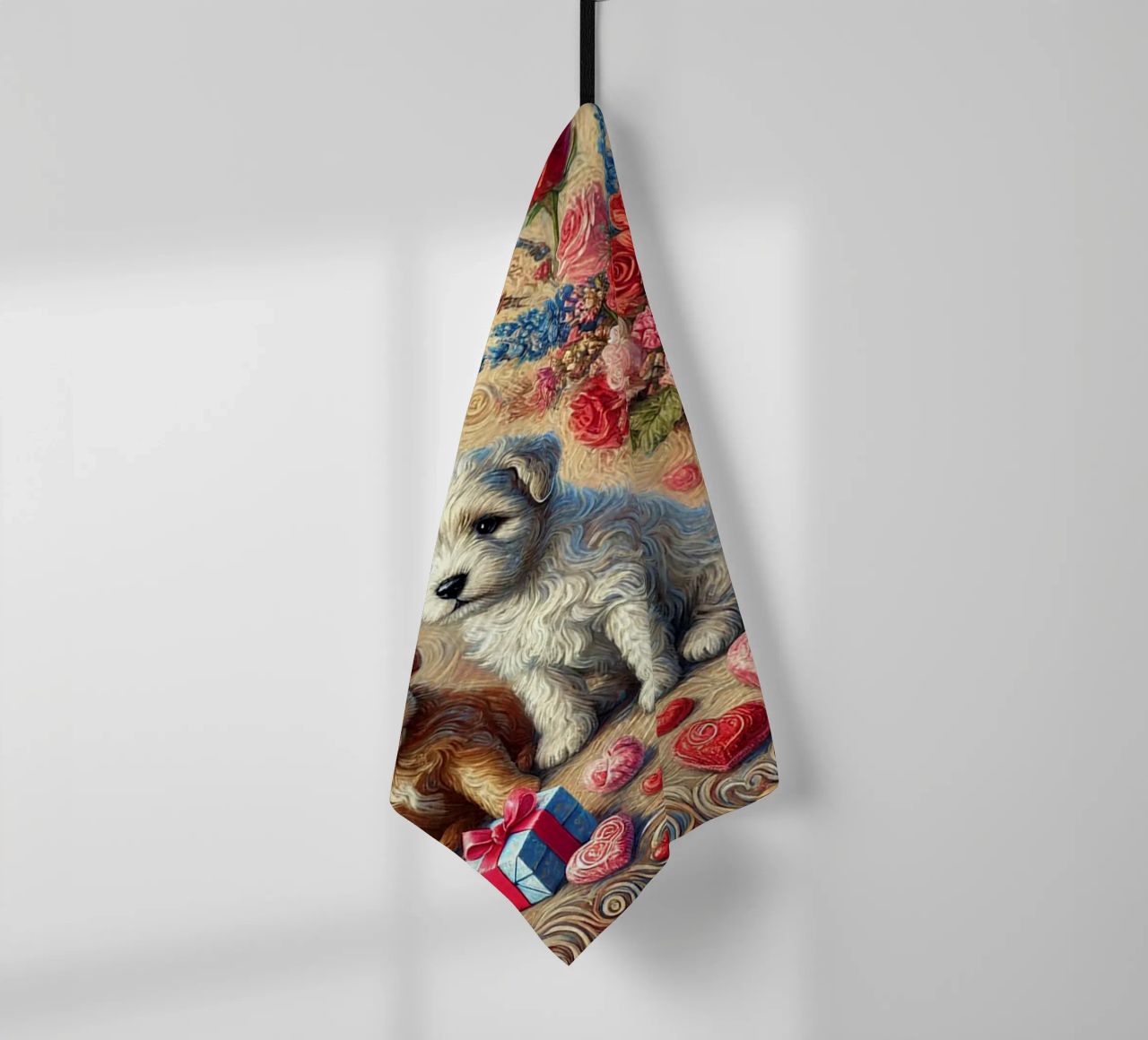 Happy Valentine´s Day Puppy Edition canovaccio da cucina da Vintage Van Gogh