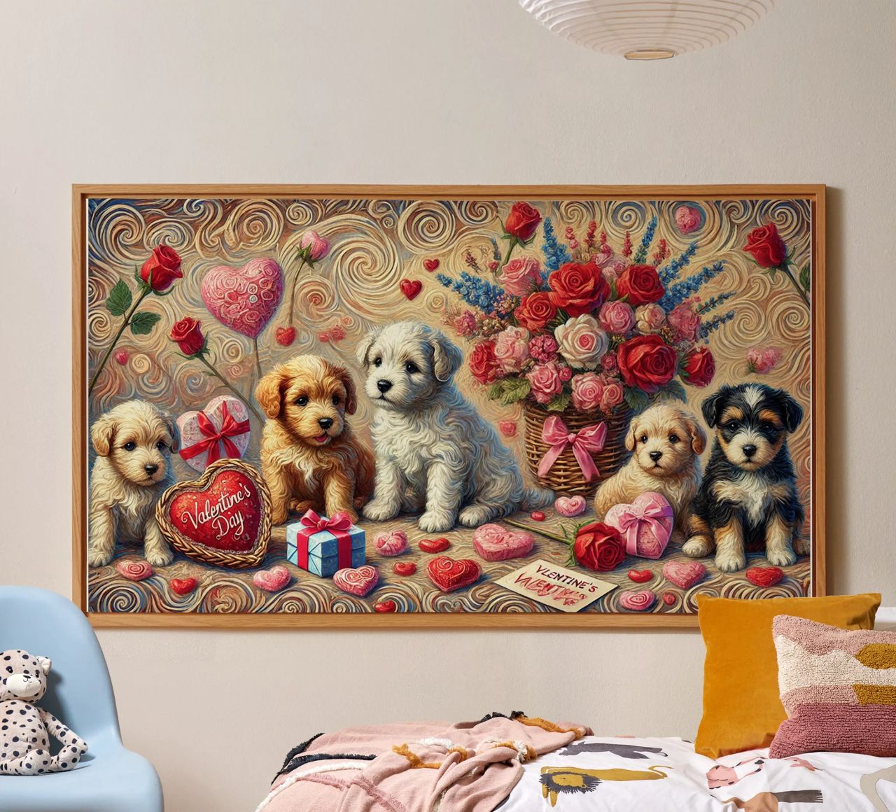 Happy Valentine´s Day Puppy Edition alluminio dibond da Vintage Van Gogh