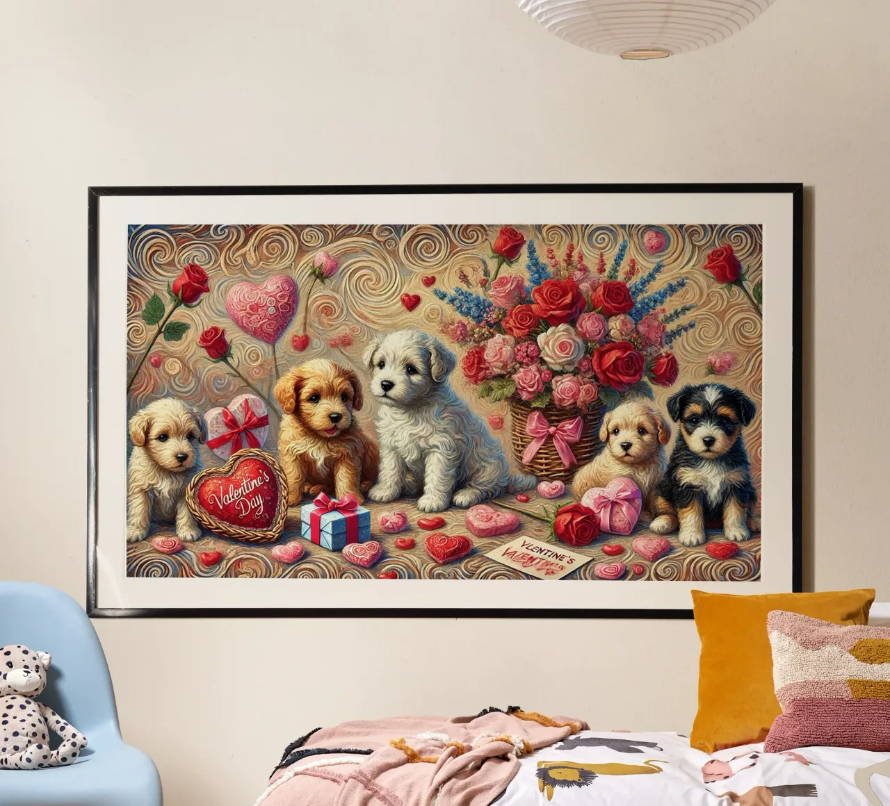 Happy Valentine´s Day Puppy Edition poster da Vintage Van Gogh