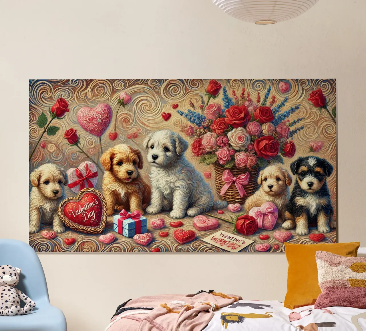 Happy Valentine´s Day Puppy Edition poster da Vintage Van Gogh