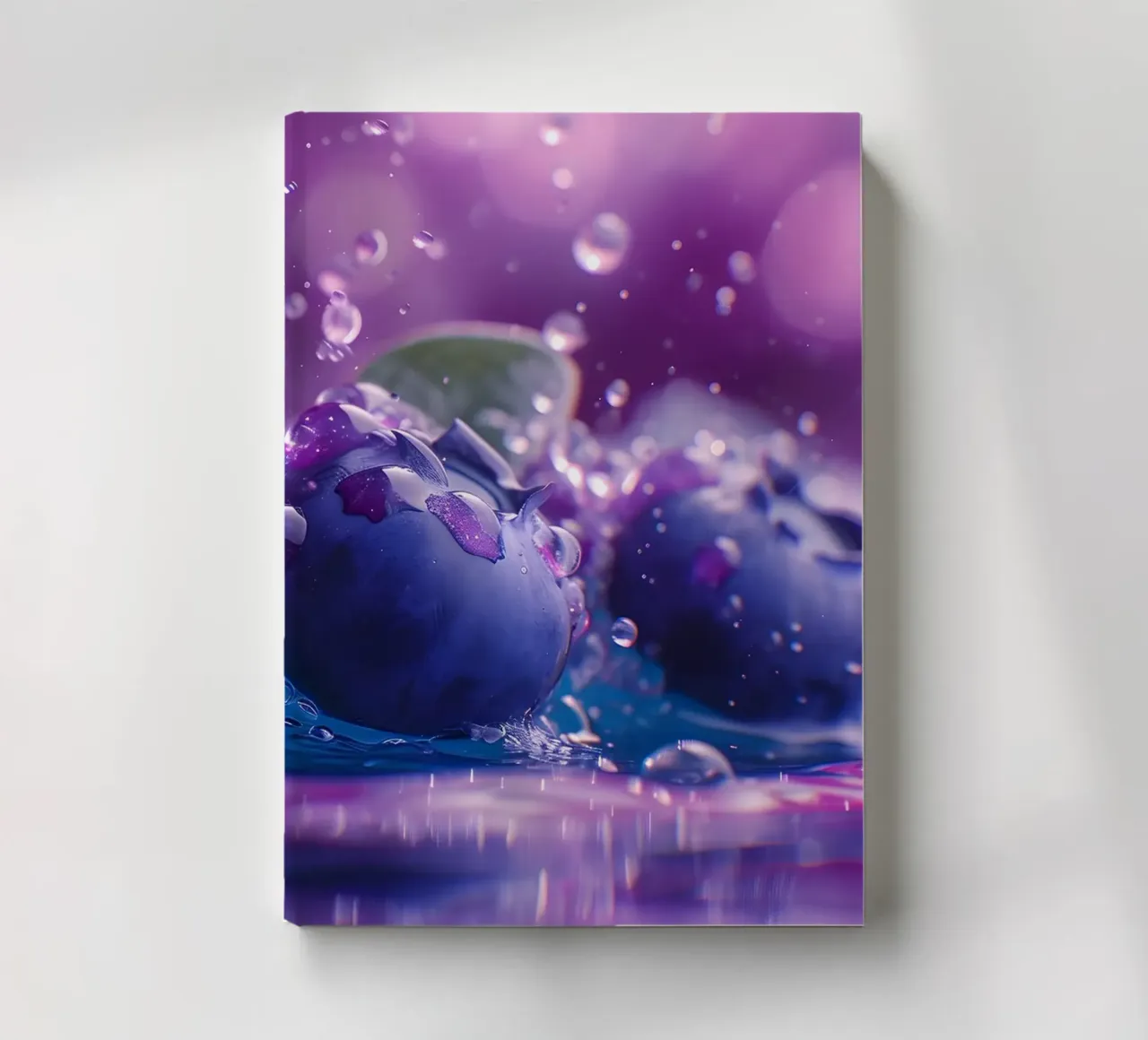 Blueberry splash notebook by M-Ulrich-Digital Art