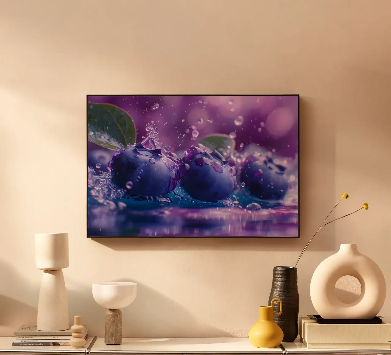 Blueberry splash acrylic glass by M-Ulrich-Digital Art