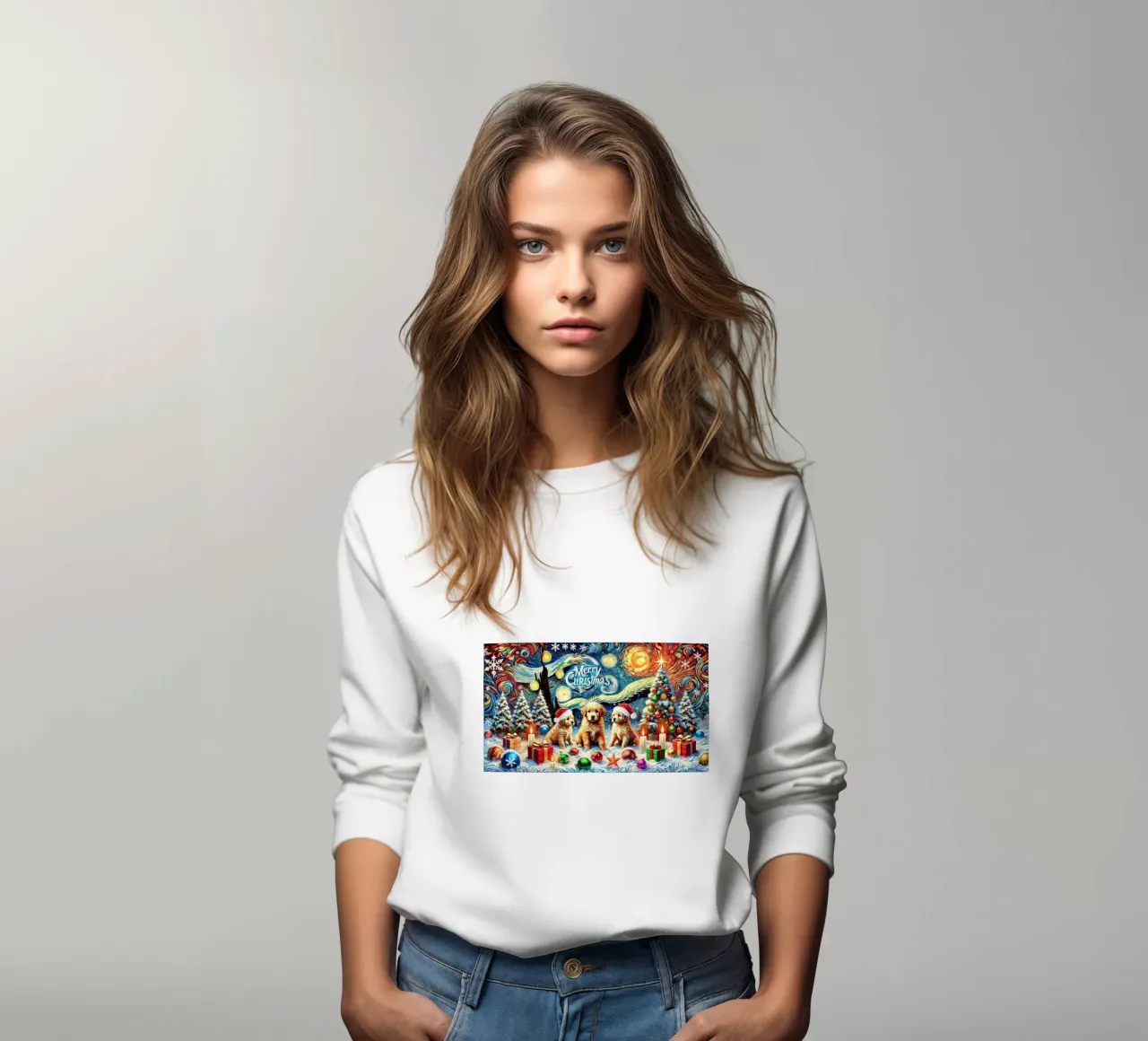 Merry Xmas Puppy Edition felpa da Vintage Van Gogh