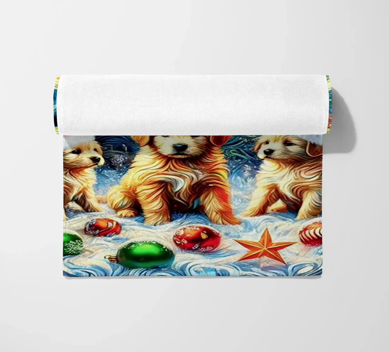 Merry Xmas Puppy Edition telo mare da Vintage Van Gogh