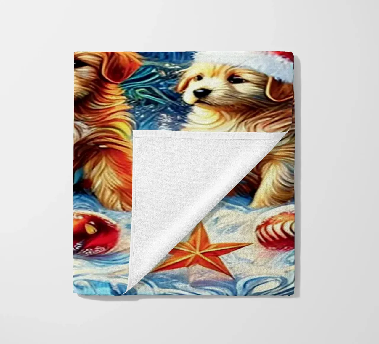 Merry Xmas Puppy Edition telo mare da Vintage Van Gogh