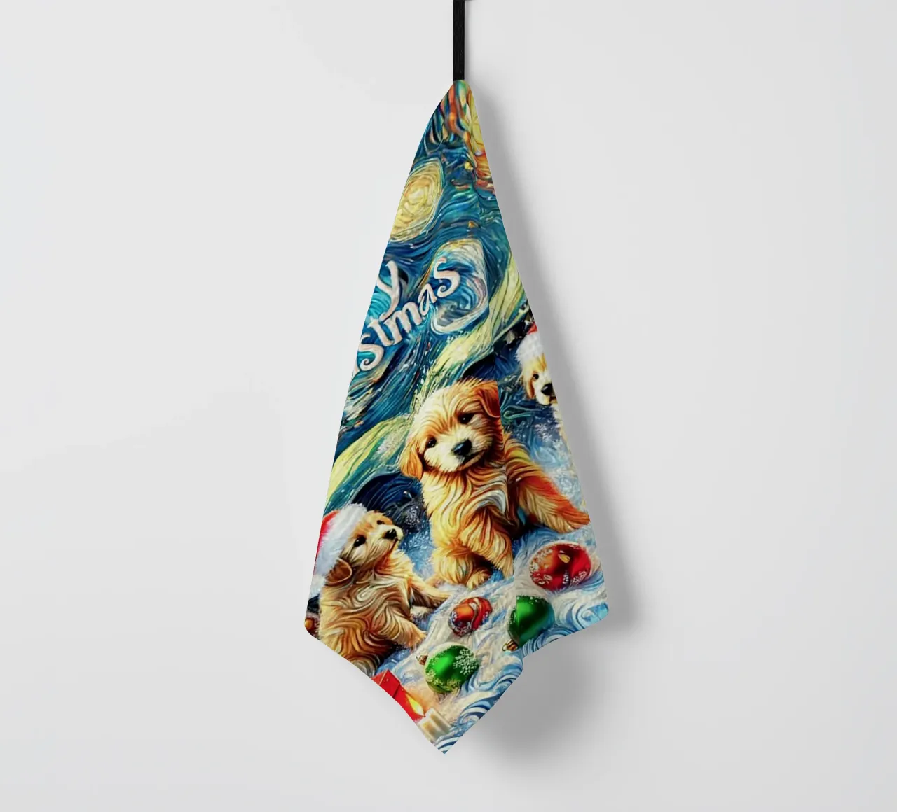 Merry Xmas Puppy Edition canovaccio da cucina da Vintage Van Gogh