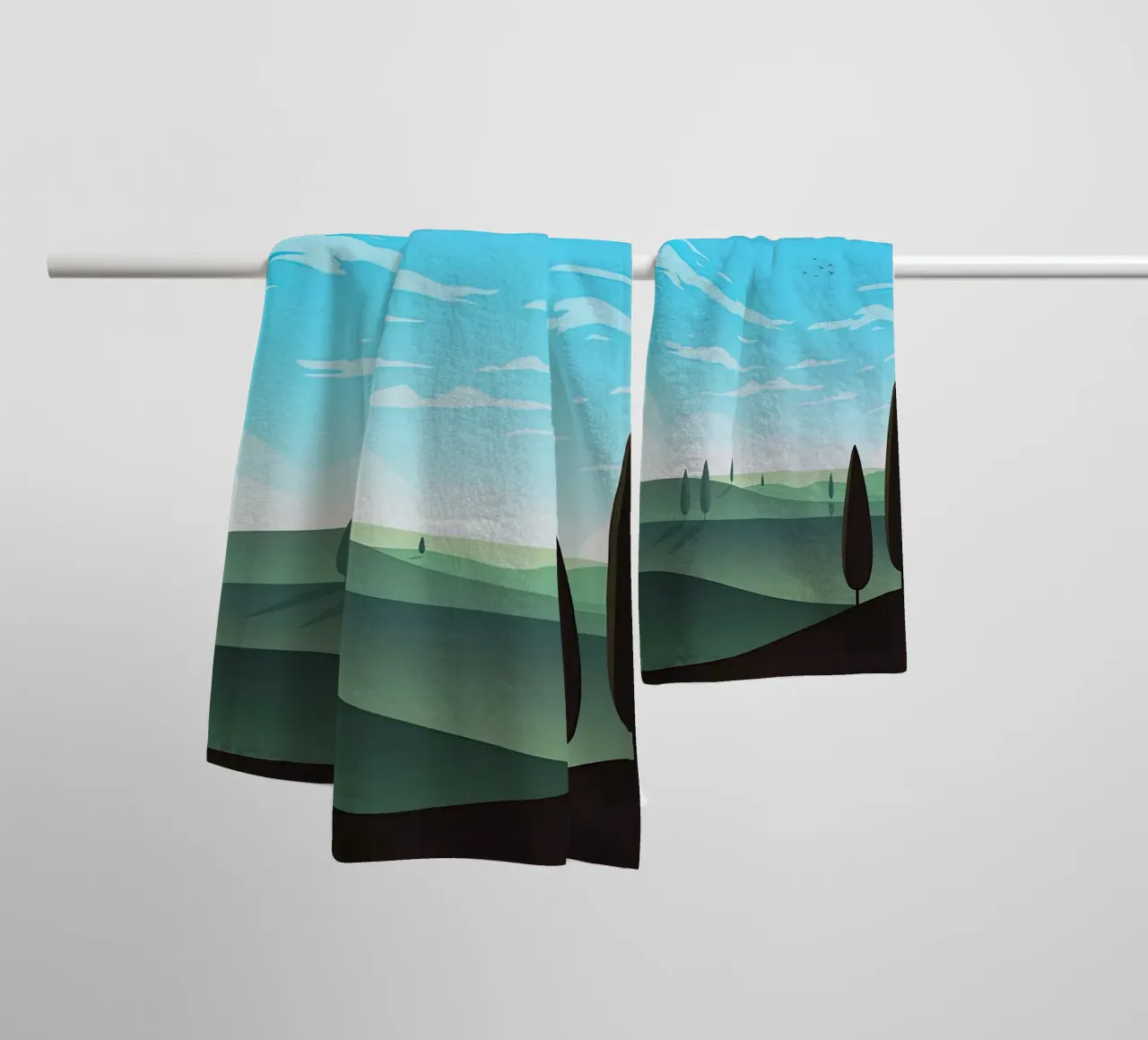 Tuscany traditional travel print - Italy towel by Liliestudio