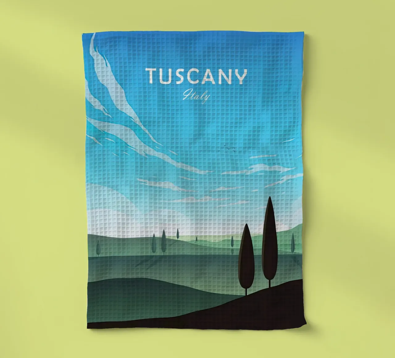 Toscane traditionele reisprent - Italië theedoek van Liliestudio
