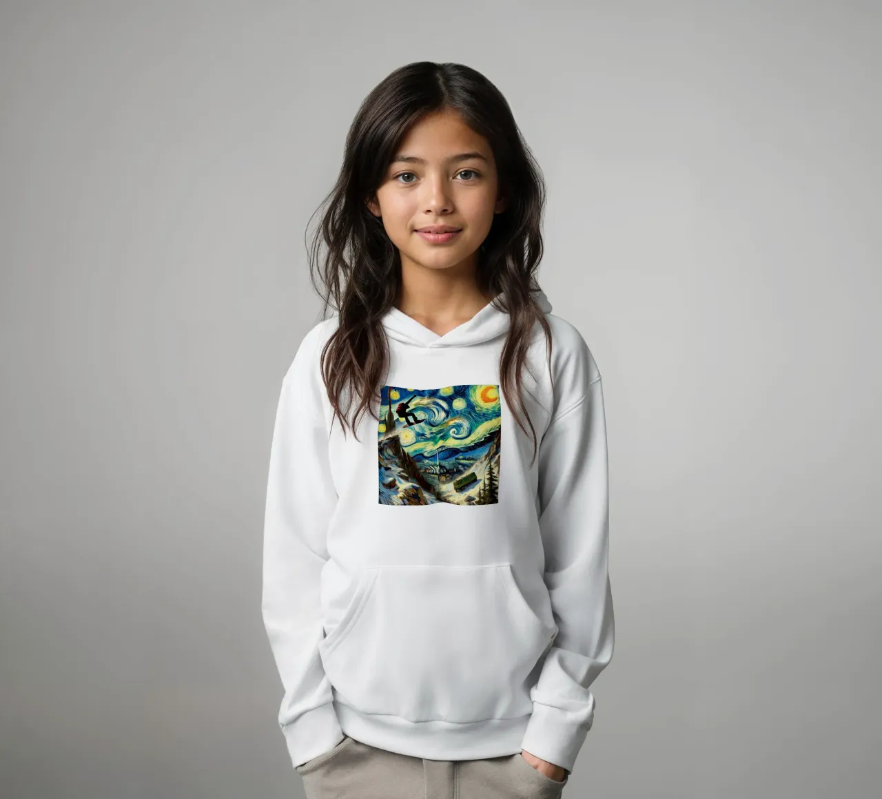 CATCH THE BUS felpa bambino con cappuccio da Vintage Van Gogh