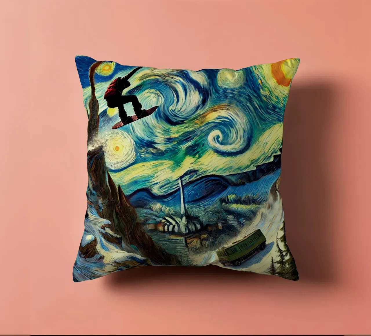 CATCH THE BUS cuscino da Vintage Van Gogh