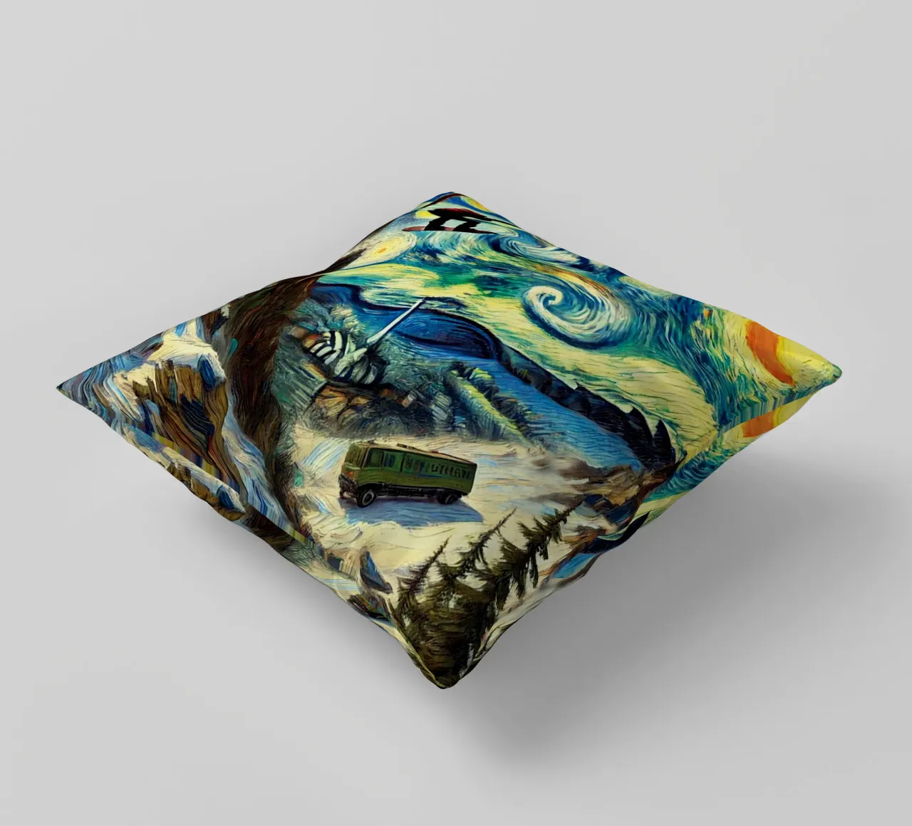 CATCH THE BUS cuscino da Vintage Van Gogh