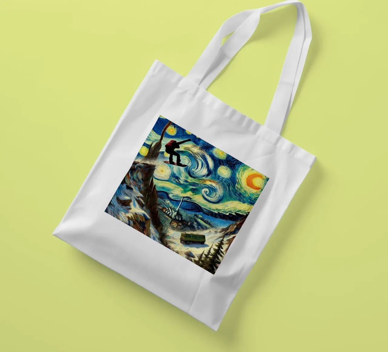 CATCH THE BUS borsa in juta da Vintage Van Gogh