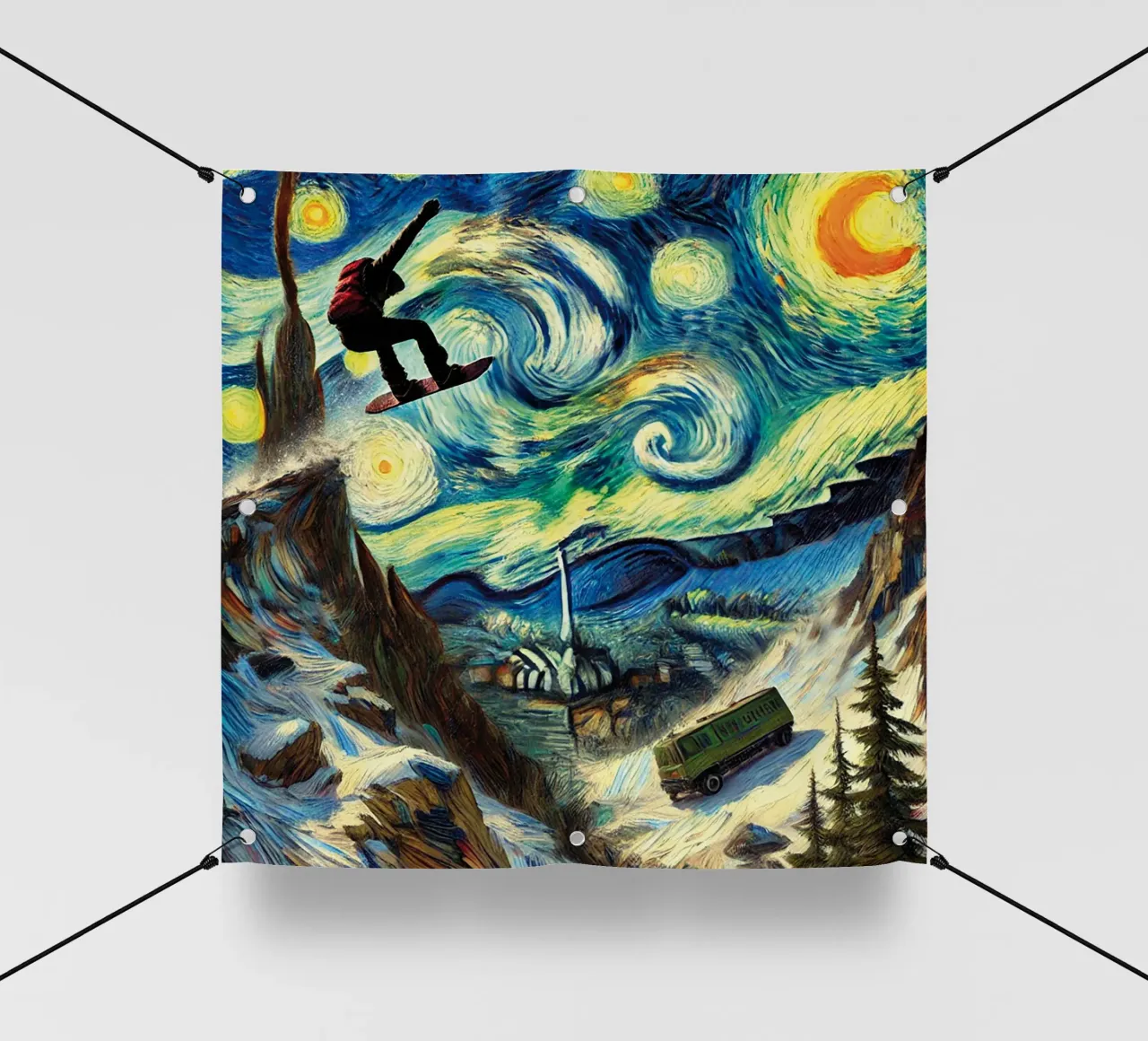 CATCH THE BUS telo in pvc da Vintage Van Gogh