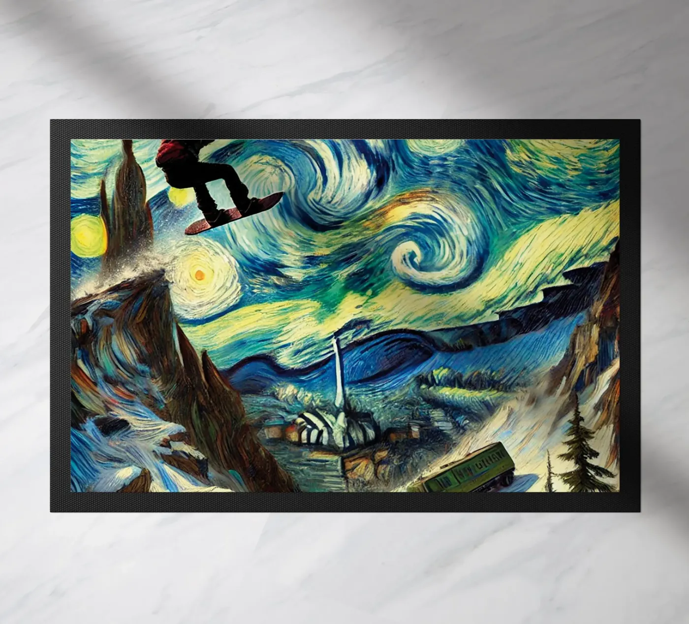 CATCH THE BUS deurmat van Vintage Van Gogh