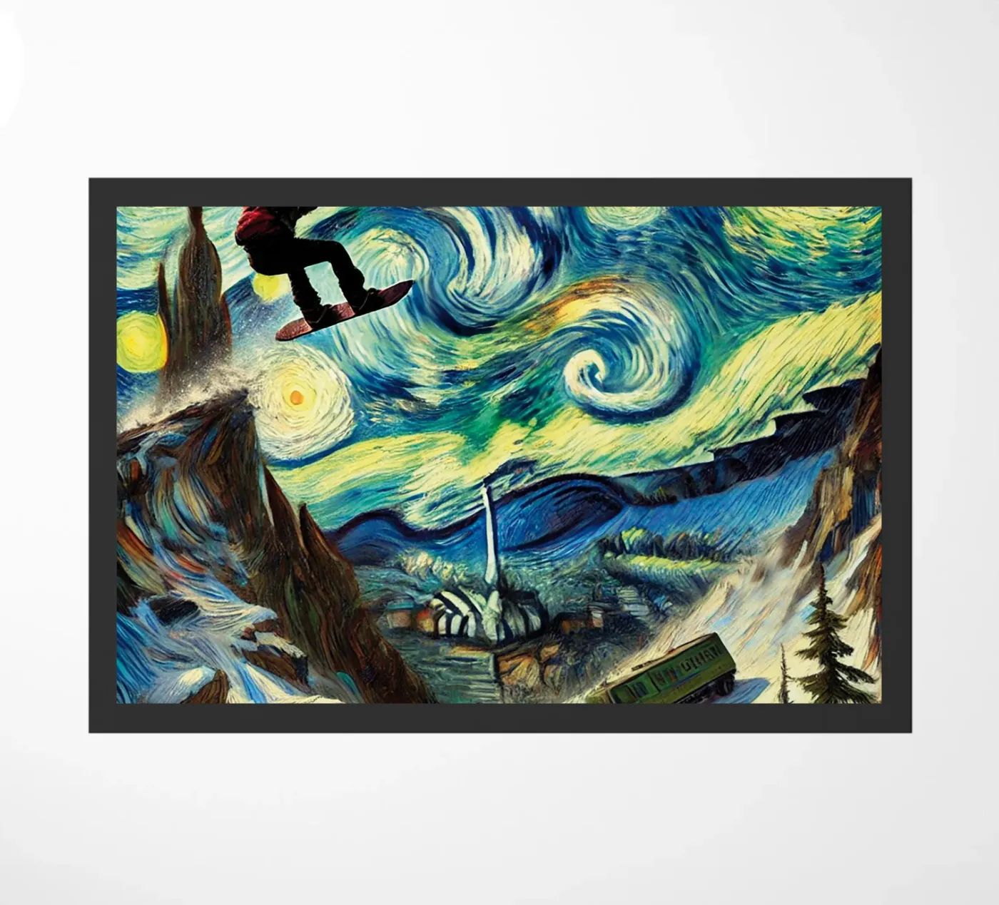 CATCH THE BUS deurmat van Vintage Van Gogh