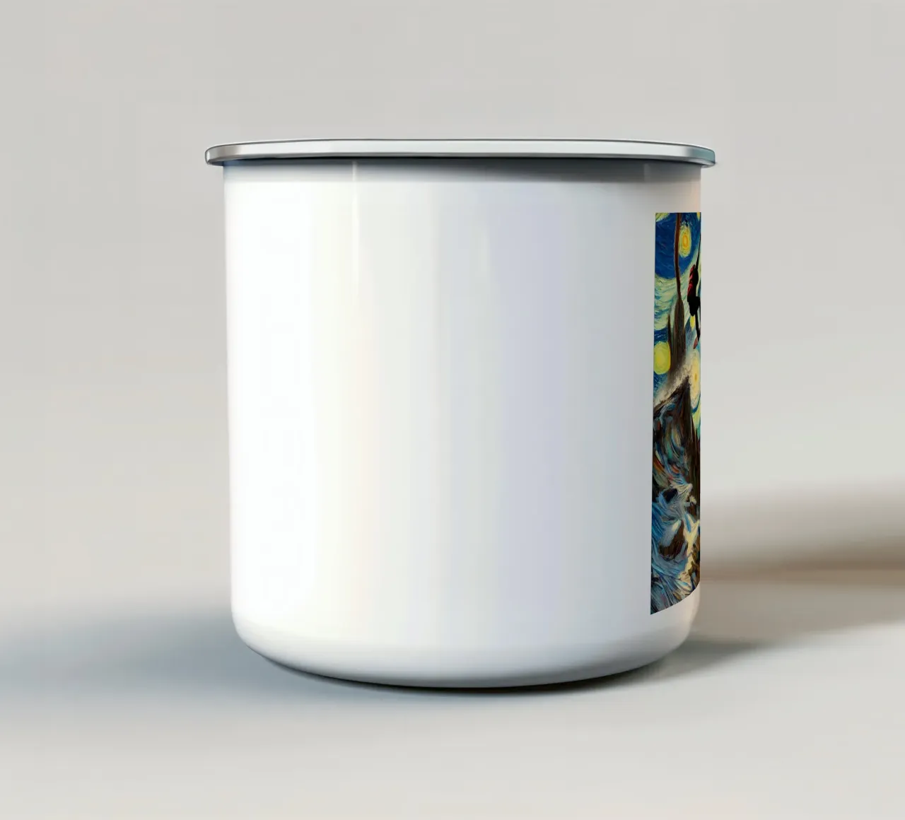 CATCH THE BUS tazza in smalto da Vintage Van Gogh