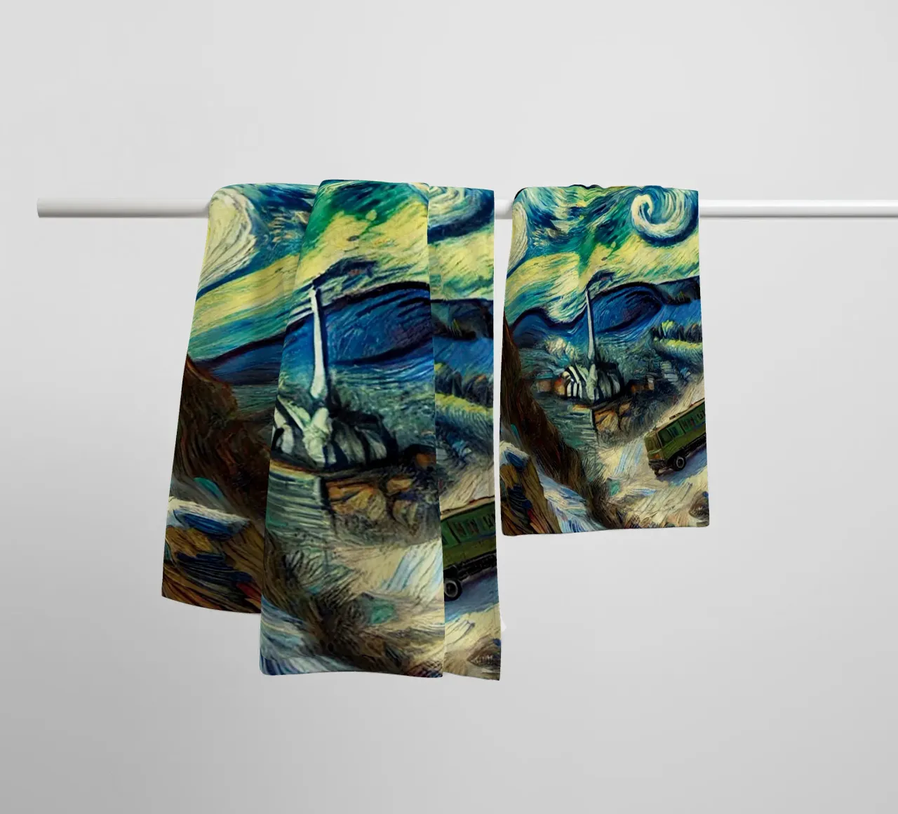 CATCH THE BUS towel by Vintage Van Gogh