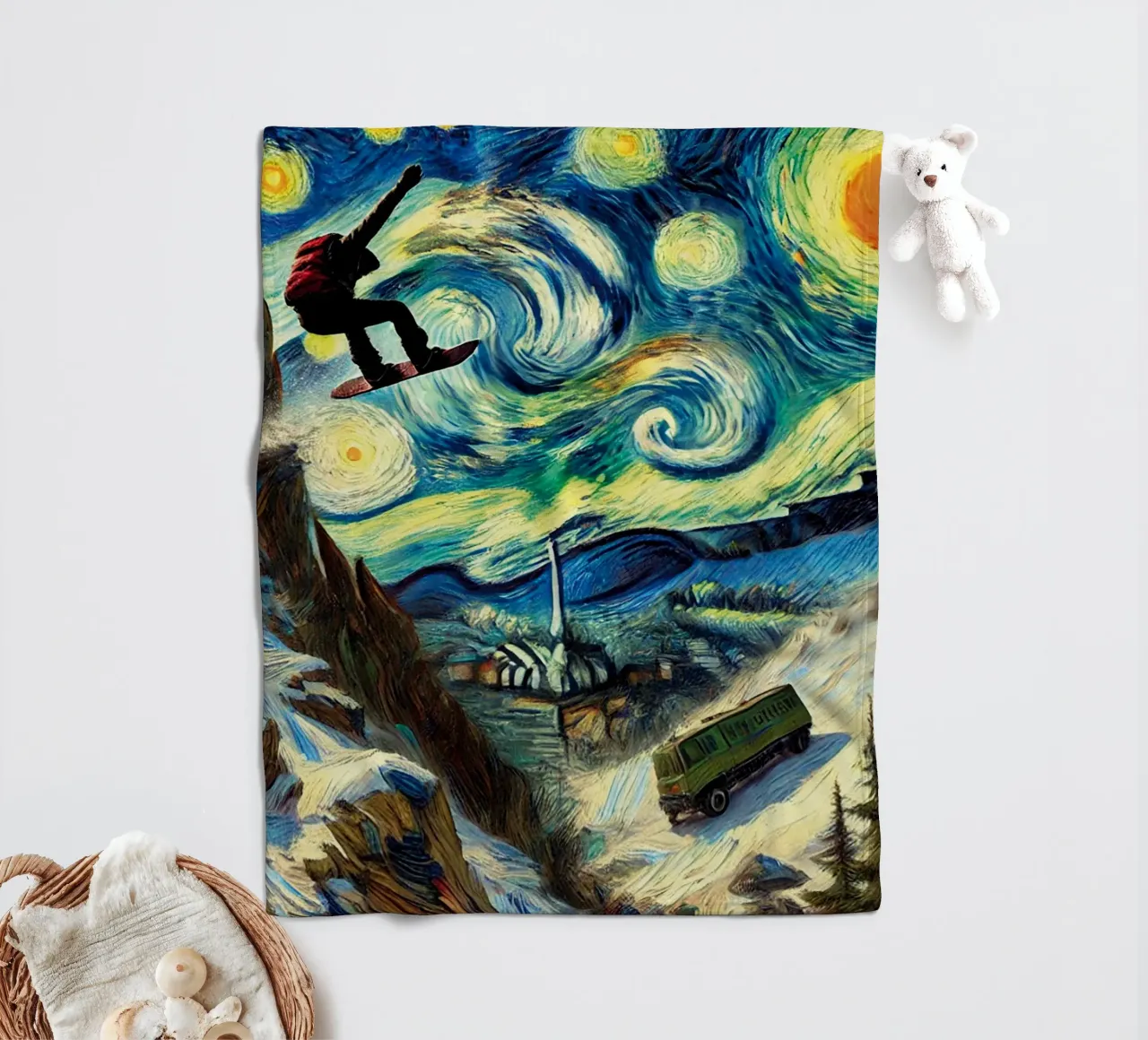 CATCH THE BUS coperta in pile da Vintage Van Gogh